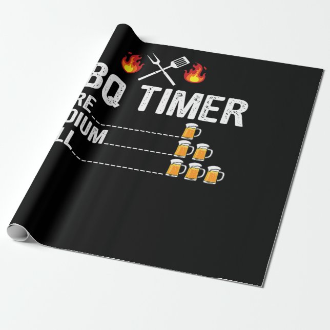 BBQ | BQ Timer Drinking Grills Bell Beer Presentpapper (Utrullad)