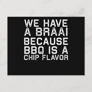 BBQ Braai Funny South Afrika Family BBQ Gift Helg Vykort