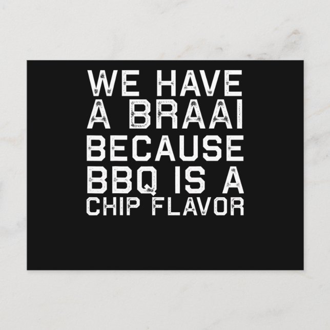 BBQ | Braai Funny South Afrika Family BBQ Gift Helg Vykort (Framsida)