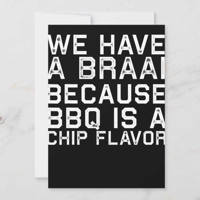 BBQ | Braai Funny South Afrika Family BBQ Gift Julkort (Framsida)