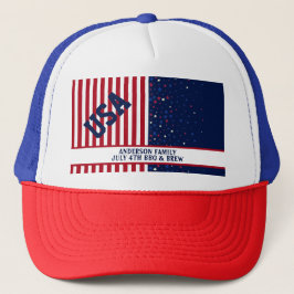 BBQ Brew USA USA Stars Rand juli 4 Party Keps