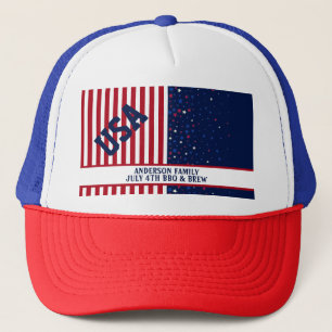 BBQ Brew USA USA Stars Rand juli 4 Party Keps