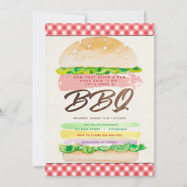 BBQ Bröllopsmottagningsinbjudan Inbjudningar (Framsida)