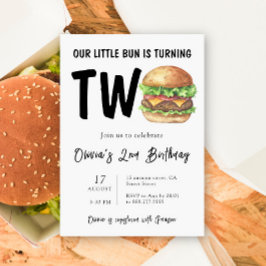 BBQ Burger 2:a födelsedag Party Inbjudningar