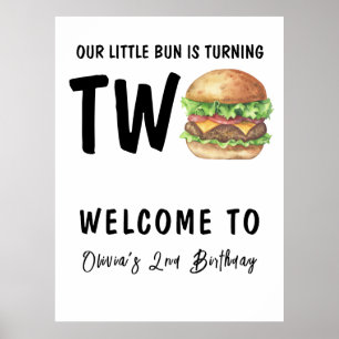 BBQ Burger 2:a födelsedag Party Poster