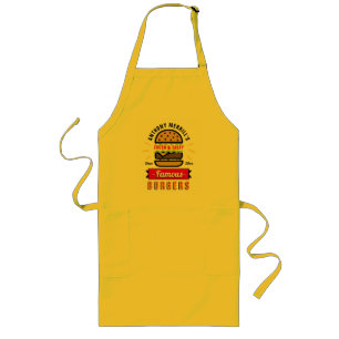 BBQ Burger Anpassningsbar Apron Långt Förkläde