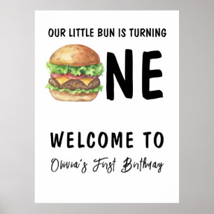 BBQ Burger Första Födelsedagsfesten Poster