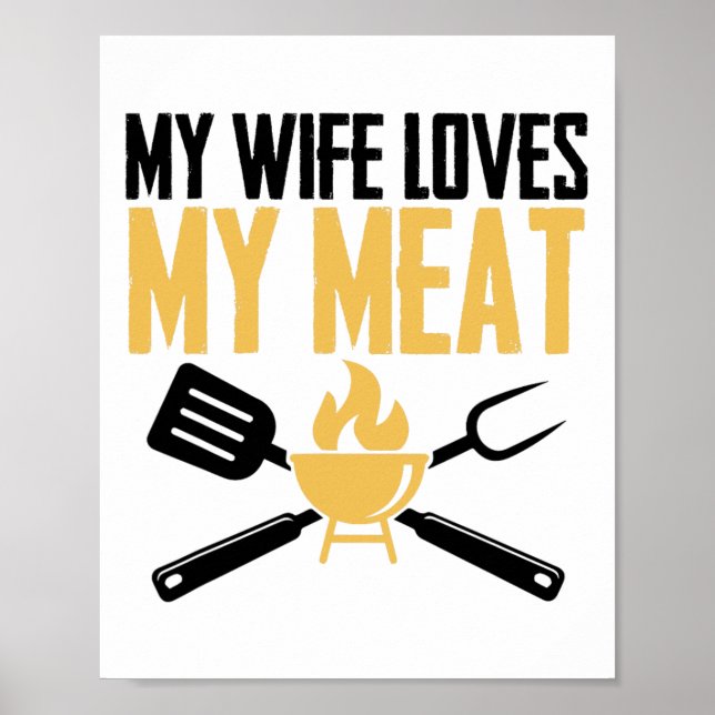 Bbq Byrbeque - Min fru Kärlek My Kött 1 Poster (Framsidan)