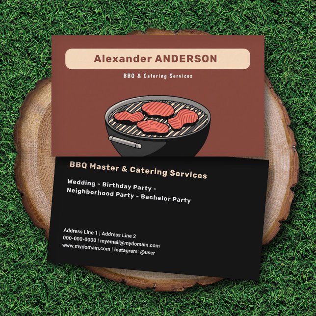 BBQ & Catering Services Visitkort (BBQ & Catering Services Business Card)