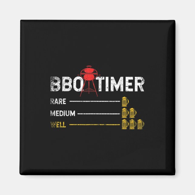 Bbq Chef Beer Alcohol Rökt Magnet (Framsidan)
