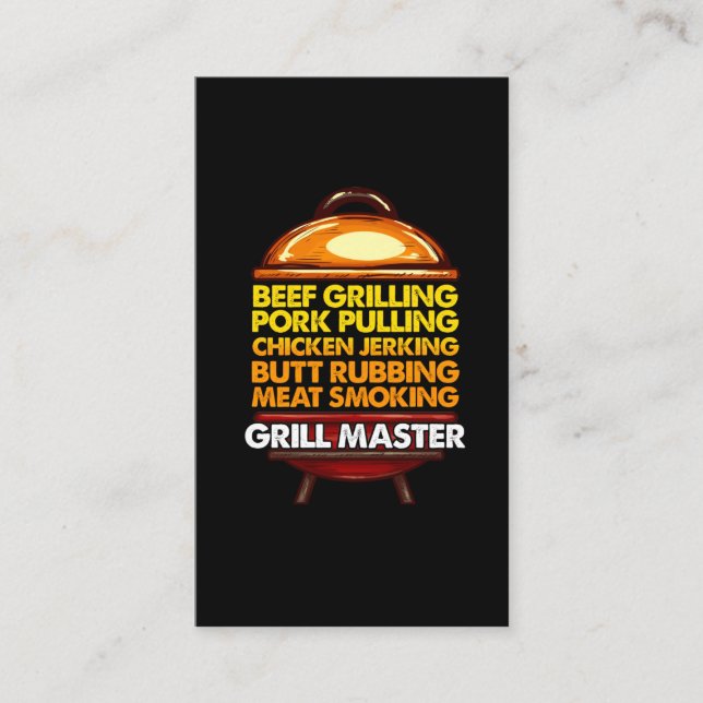 BBQ Chef för Älskare sommaren Kött Rökgaller Visitkort (Framsida)
