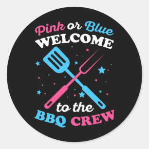 BBQ-design för gender för BBQ Älskare Runt Klistermärke
