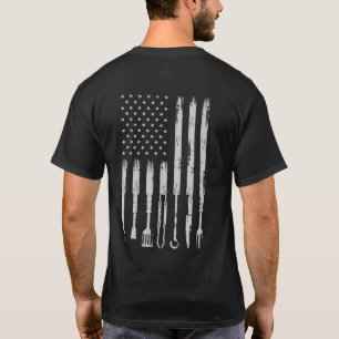 BBQ Design Smoking Barbecue USA flagga T Shirt