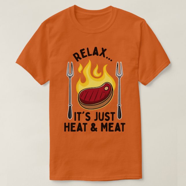 BBQ dess just värmebehandlade Kött T Shirt (Design framsida)