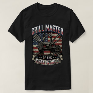 BBQ-eldstadsmästare Freedom USA Grillflagga  T Shirt