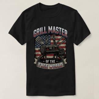 BBQ-eldstadsmästare Freedom USA Grillflagga T Shirt