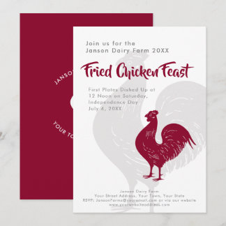 BBQ eller FRITChicken Independence day Farm Picnic Inbjudningar