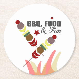 BBQ Fars Dag Pappa Farfar Grillfest    Underlägg Papper Rund