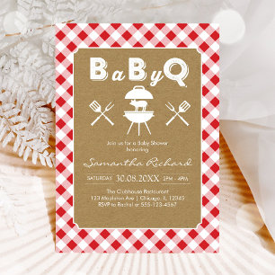 BBQ-fest Baby Shower-inbjudan Inbjudningar