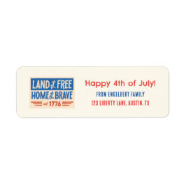 BBQ-fest patriotiskt amerikanskt 4 juli-gäster Returadress Etikett