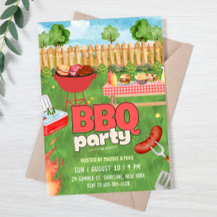 BBQ-fest sommar grillfest inbjudan