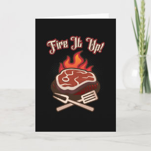 BBQ Fire It Up Grill Älskare Grill Steak Kort