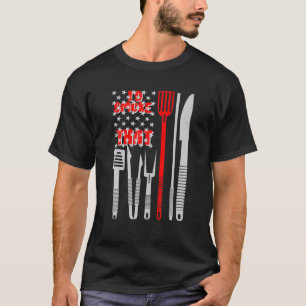 BBQ Flagga jag röker den patriotiska Pappa Grillin T Shirt