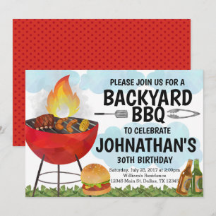 BBQ FÖDELSEDAGSFEST INBJUDAN INBJUDAN
