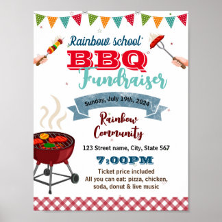 BBQ Fundraiser-mall Poster