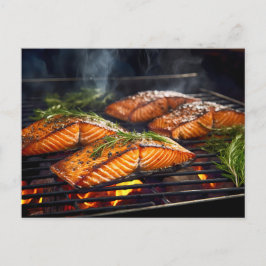 BBQ-glaserad lax Vykort