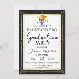  BBQ Graduation Party Invitation Inbjudningar
