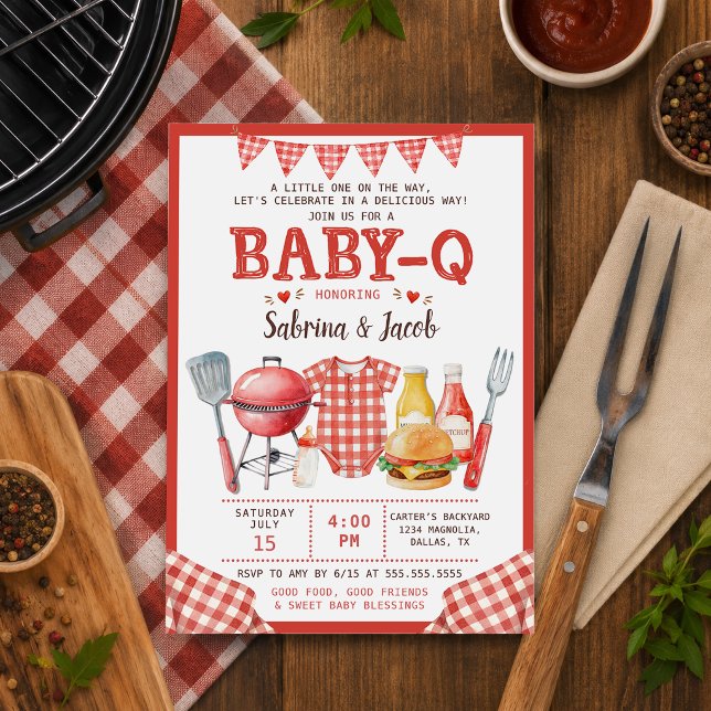 BBQ Grill Baby-Q Barnrumsinbjudan Inbjudningar (Skapare uppladdad)