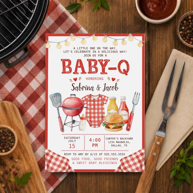 BBQ Grill Baby-Q Barnrumsinbjudan Inbjudningar (Skapare uppladdad)