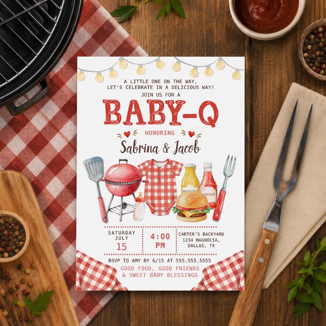 BBQ Grill Baby-Q Barnrumsinbjudan Inbjudningar (Skapare uppladdad)