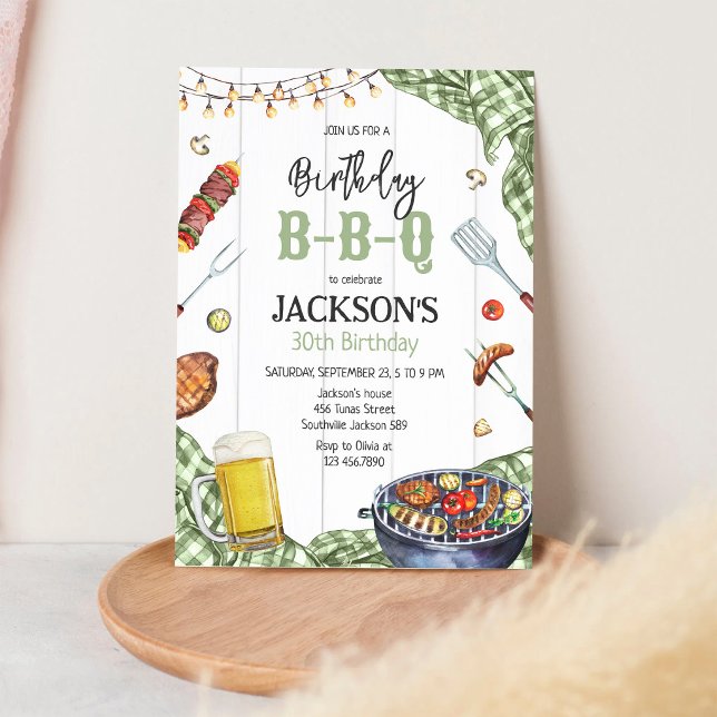 BBQ Grill Bakgård Födelsedagsfest Inbjudningar (Skapare uppladdad)
