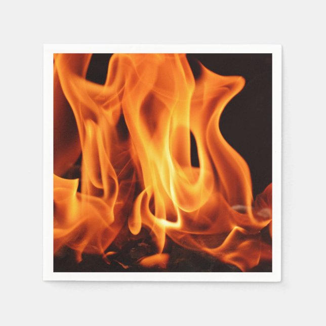 BBQ Grill Cookout Flames Pappersservett (Framsidan)