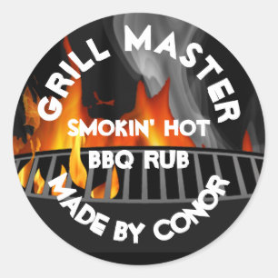 BBQ Grill Rub Smokin Hett 3’ Classic Round Sticker Runt Klistermärke