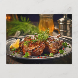 BBQ Grillad Rosemary Lamm Vykort