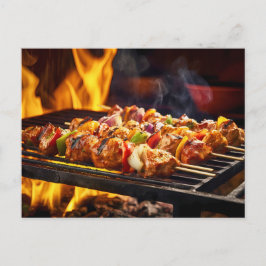 BBQ-grillade Schaschlik-spett Vykort