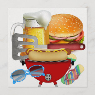 BBQ Grillfest - 4:e juli Inbjudningar