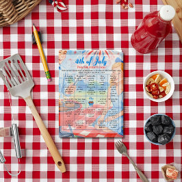 BBQ Grillfest 4 juli Bingo spelkort Julkort