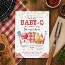 BBQ Grillfest Baby-Q Baby Shower Inbjudan