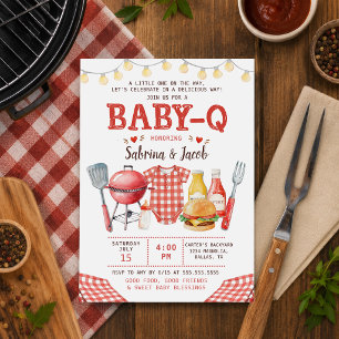 BBQ Grillfest Baby-Q Baby Shower Inbjudan