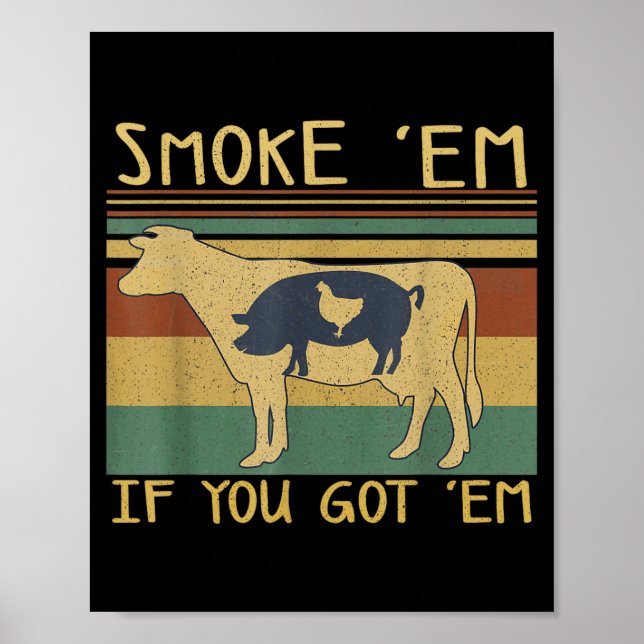 BBQ Grillning Rolig Kött Rökmaskin Matälskare Poster (Framsidan)