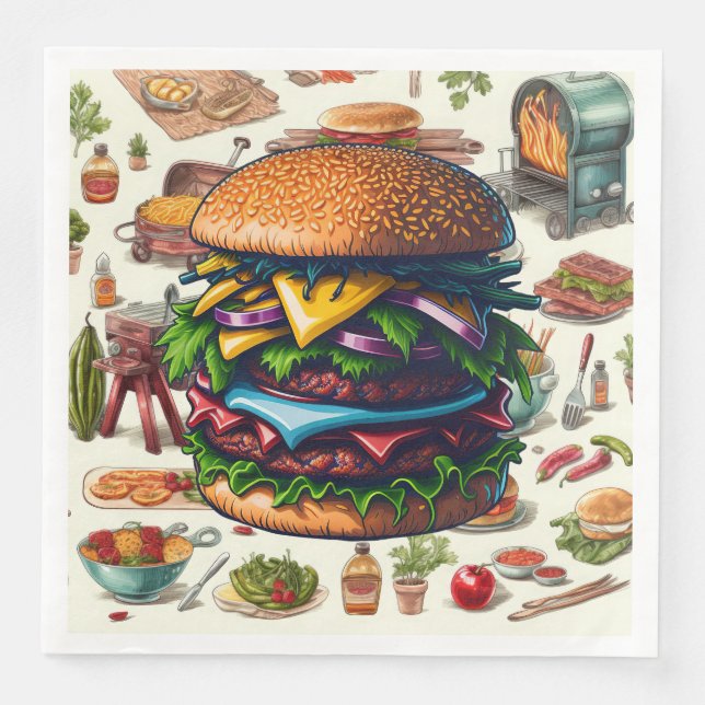 BBQ Grillpapper Middagsservetter Pappersservett (Framsida)