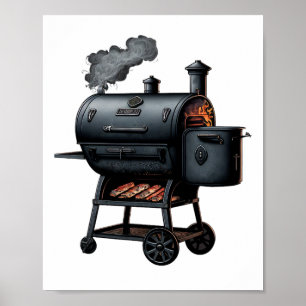 Bbq Grills Offset Smoker Byrbeque Grilling Kött Sm Poster