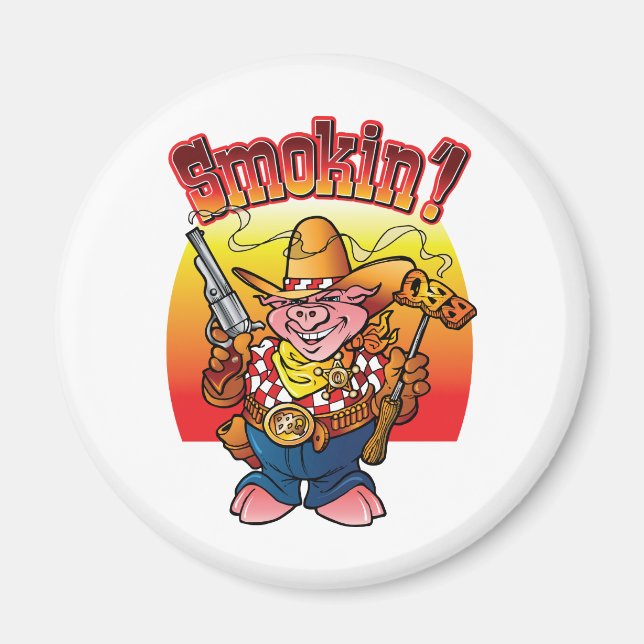 BBQ Gris Smokin"! Magnet (Framsidan)