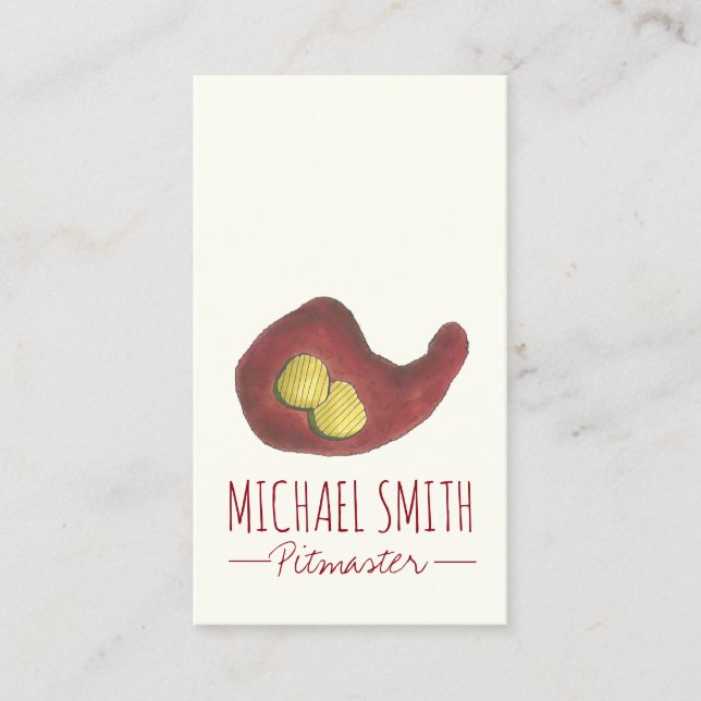 BBQ Hett Chicken Nashville TN Barbecue Restaurant Visitkort (Framsida)