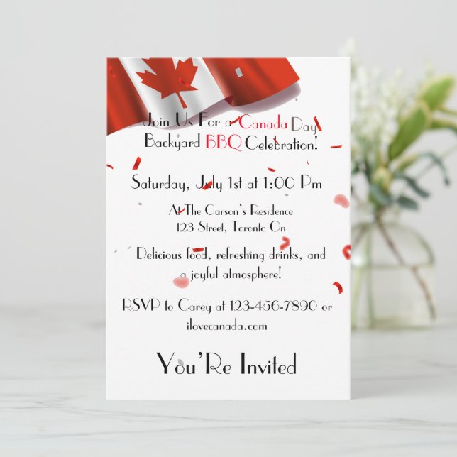 BBQ-inbjudan för Kanada-dag Inbjudningar (Stående Fram)
