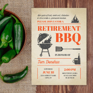 BBQ-inbjudan till Rustic Retro Pension Inbjudningar
